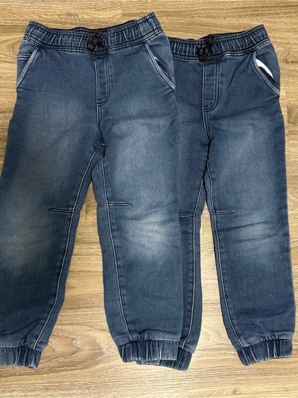 Size 6 boys - Joe Fresh Elastic Waist Soft Denim Jogger Pants - Blue - 2 pair